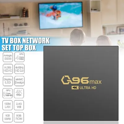Kaufen Q96 MAX TV Box 8G + 128G 4K HD Quad-Core Android WIFI Streaming Media Player • 26.99€