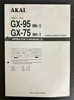 Kaufen Original User Manual For AKAI GX-75 And GX-95 MK II • 19.99€