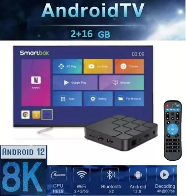 Kaufen 2024 8K Tv Box Best Streaming Device Allwinner (2GB RAM +16 GB ) Quad Core • 38.99€