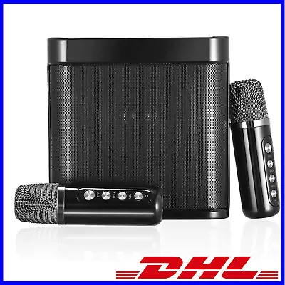 Kaufen Bluetooth Karaoke Lautsprecher Karaoke PA-Anlage Mit 2 Drahtlosen Mikrofonen Set • 55.99€