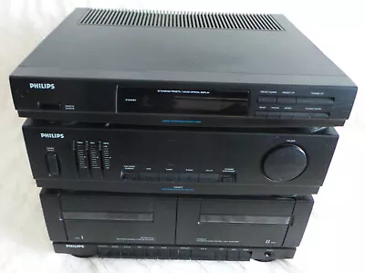 Kaufen Philips AS401 Hi-Fi Stereo System Musik Anlage Aus 90-er Doppel Kassettendeck • 1€