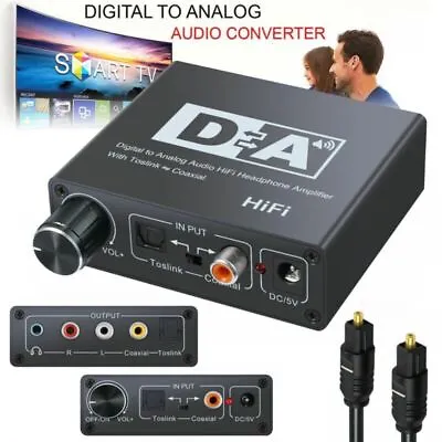 Kaufen Digital Zu Analog Audio Konverter Wandler Optisch Toslink Koaxial Auf RCA Cinch • 11.89€