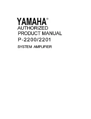 Kaufen Bedienungsanleitung-Operating Instructions Für Yamaha P-2200, P-2201  • 13€