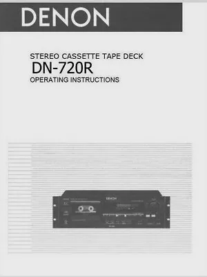 Kaufen Denon Dn-720r Cassette Tape Deck Player Operating Instruction-Bedienungsanleitung • 6.82€