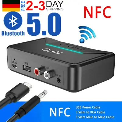 Kaufen NFC Bluetooth 5.0 Empfänger 3,5mm AUX HiFi Stereo Audio Adapter Lautsprecher DHL • 16.99€