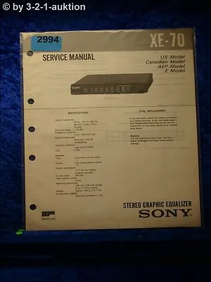 Kaufen Sony Service Manual XE 70 Graphic Equalizer (#2994) • 16€