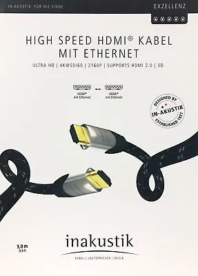 Kaufen Inakustik Exzellenz High-Speed HDMI-Kabel Mit Ethernet 3,0 M, UVP 104,00 € • 59.99€