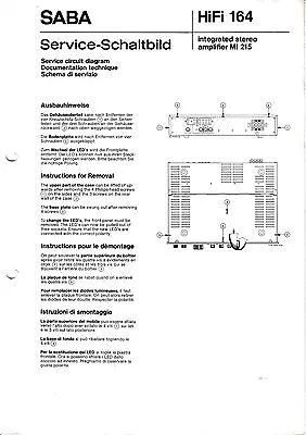 Kaufen Service Manual-Anleitung Für Saba MI 215 • 8€