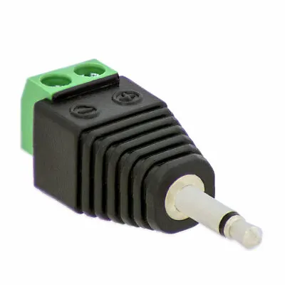 Kaufen Klinken Stecker 3,5 Mm Adapter Mono > Terminal Block 2-Pin Kabel Schraub Klemmen • 3.99€