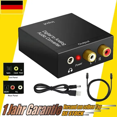 Kaufen Digital To Analog Audio Converter Optical Coaxial Toslink Adapter RCA Klinke L/R • 12.99€