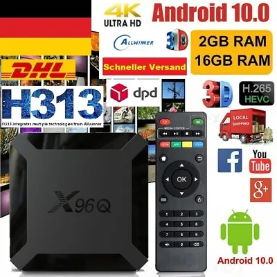 Kaufen 2024 X96Q Android TV Box 10 Smart H313 Allwinner Quad-Core ( Echt 2+16 ) 4K HD O • 29.99€
