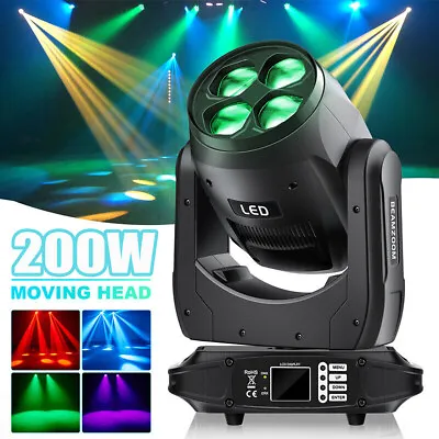 Kaufen 200W RGBW 4 LED Beam Moving Head Lichteffekte Bühnenlicht Disco Spot Partylicht • 166.59€