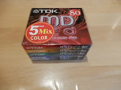 Kaufen TDK MD 80 Original Verpackte Mini Disc Packung Mit 5 Stück Nagelneu Minidisk • 38.90€