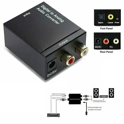 Kaufen Koaxial Toslink Wandler Digital Zu Analog RCA Audio Wandler DAC Adapter Kabel DE • 9.95€