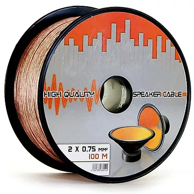 Kaufen 100m Lautsprecherkabel 2x0,75mm Boxen Kabel Box Hi-Fi Audio Cable CCA-Kupfer CU • 17.95€