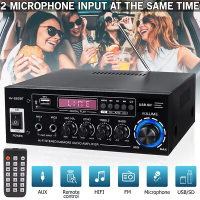 Kaufen HiFi Verstärker Bluetooth 2000W Party Musik Equipment AUX Anlage Stereo Audio DE • 32.99€