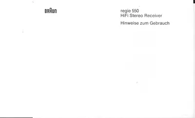 Kaufen Braun Bedienungsanleitung User Manual Für  Regie 550 Copy • 11.50€