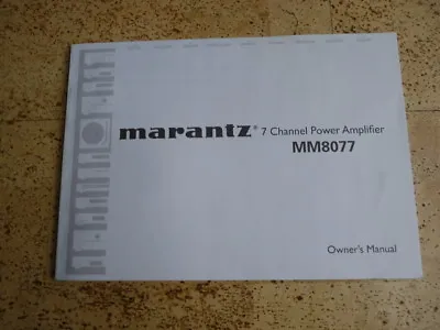 Kaufen Bedienungsanleitung Für Marantz 7 Channel Power Amplifier MM8077 • 15€