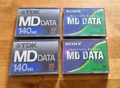 Kaufen Sony + TDK MD  DATA 140 MB MMD140A Mini Disc Insgesamt 4 Stück - Neu • 39€