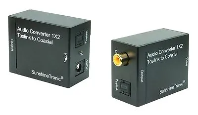 Kaufen Optisch-Koaxial Audio Konverter + 2,5m Toslink + 0,7m Koaxialkabel +USB-DC Kabel • 22.90€