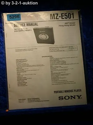 Kaufen Sony Service Manual MZ E501 Mini Disc Player (#5296) • 11.99€