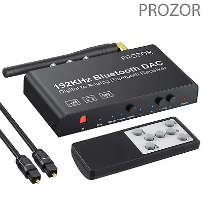 Kaufen PROZOR DAC Konverter 192kHz Eingebauter Bluetooth V5.0 Empfänger Digital  Stereo • 32.99€