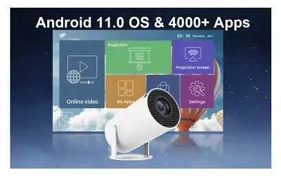 Kaufen Projektor Hy300 4K Android 11 H713 BT5.0 Heimkino Theater Magkubisch Android UK • 69.77€