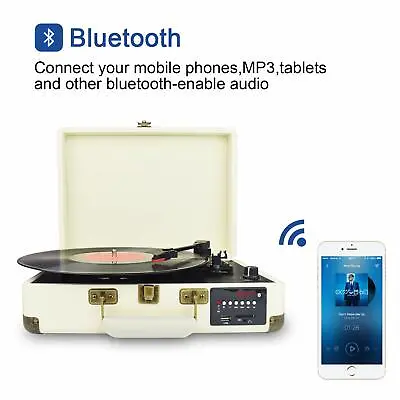 Kaufen Bluetooth Plattenspieler Turntable Mit Stereo-Lautsprecher Unterstützt USB-Stick • 24.99€