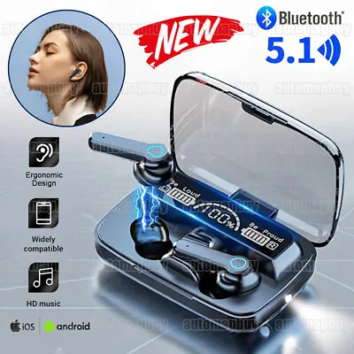 Kaufen TWS Kopfhörer Bluetooth 5.1 Touch Control In-Ear Ohrhörer Wireless Phone Headset • 16.59€
