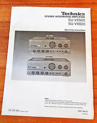 Kaufen ⭐️⭐️⭐️ Original Technics SU-VX 820 Und 920 Bedienungsanleitung ⭐️⭐️⭐️ • 39.99€