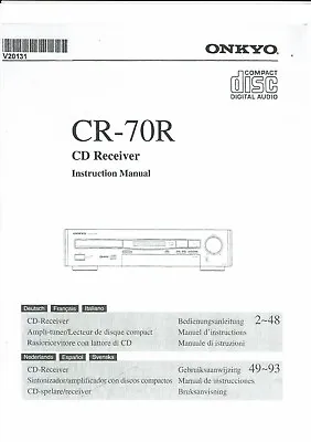 Kaufen Onkyo Bedienungsanleitung User Manual Owners CR - 70 R Copy • 11.50€