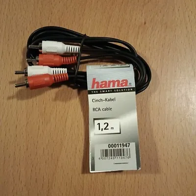 Kaufen Hama 1,2m Cinch-Kabel Audio Anschlusskabel 2x RCA-Stecker Stereo RCA HiFi Chinch • 1€