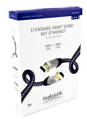 Kaufen Inakustik Premium HDMI Kabel Ethernet LED LCD TV 3D Full HD 1080p ARC 8m 608 • 41.95€