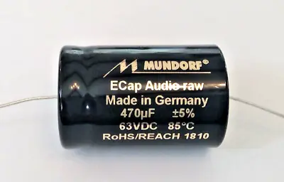 Kaufen Mundorf ECAP63-470 Elko Rau Elektrolytkondensator 470 µF 63V DC Kondensator • 8€