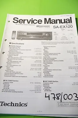 Kaufen Service Manual-Anleitung Für Technics SA-EX120  ,ORIGINAL ! • 13€