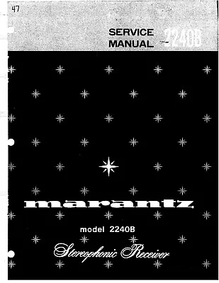Kaufen Service Manual-Anleitung Für Marantz 2240 B  • 13€