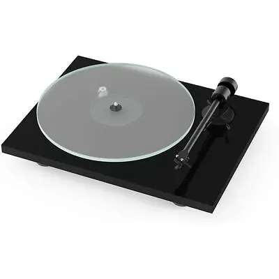 Kaufen PRO-JECT Plattenspieler T1 Hochglanz Schwarz BLACK + Ortofon OM 5E + Phonokabel • 350€