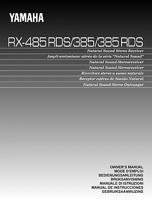 Kaufen Bedienungsanleitung-Operating Instructions Für Yamaha RX-385 RDS, RX-485 RDS  • 10€