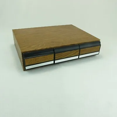 Kaufen Audio Kassette Aufbewahrung Schrank Vintage Braune Kunst Holz • 19.21€