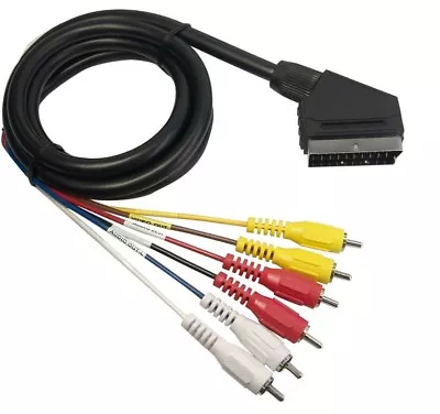 Kaufen Scart Skart Kabel Adapter Stecker Auf 6x Cinch Chinch RCA AV • 4.45€