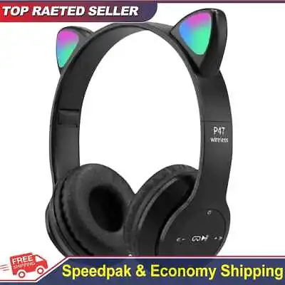 Kaufen Gaming Headset Cat Ear Over-Ear Headsets Stereo Bass For PC Phone (Black) • 17.96€