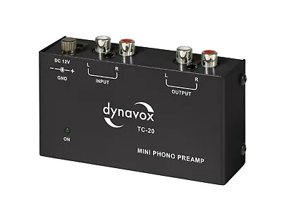 Kaufen DYNAVOX TC-20 Phonovorverstärker Schwarz MM Externes Netzteil Metallgehäuse • 28.90€