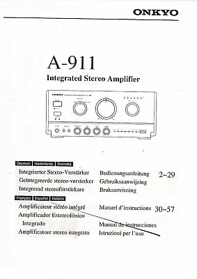 Kaufen Onkyo  Bedienungsanleitung User Manual Owners Manual  Für A- 911  Copy • 11.50€