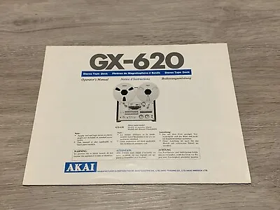 Kaufen Bedienungsanleitung Operators Manual ORIGINAL AKAI GX-620 • 39.90€