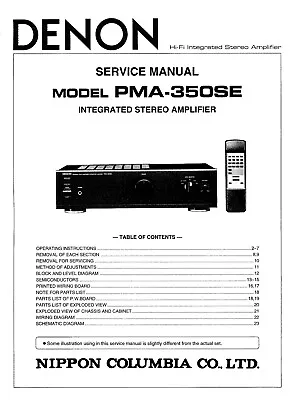 Kaufen Service Manual-Anleitung Für Denon PMA-350 SE  • 11.50€