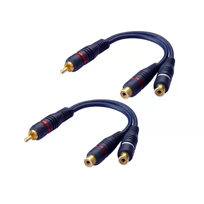 Kaufen Cinch Stecker/Buchse/3.5mm Auf Dual RCA Buchse/Stecker 17cm Audio-Kabel Adapter • 5.50€
