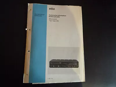 Kaufen Original Service Manual Schaltplan Braun  REGIE 450 • 12.50€