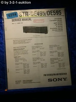 Kaufen Sony Service Manual STR DE495 /DE595 FM/AM Receiver (#5314) • 14.95€