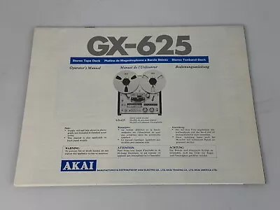 Kaufen Akai GX 625 Operating Instructions / Bedienungsanleitung • 49€