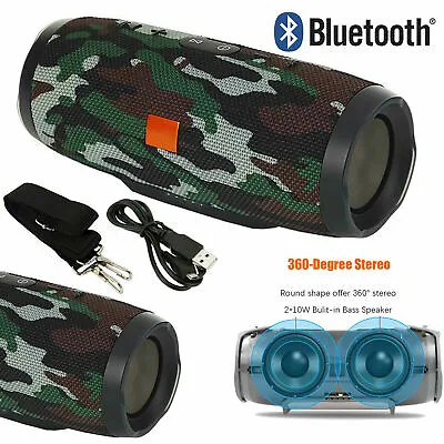 Kaufen  40W Tragbarer Bluetooth Wireless Lautsprecher Stereo Wasserdicht Bass MP3 USB/TF AUX UK • 22.68€